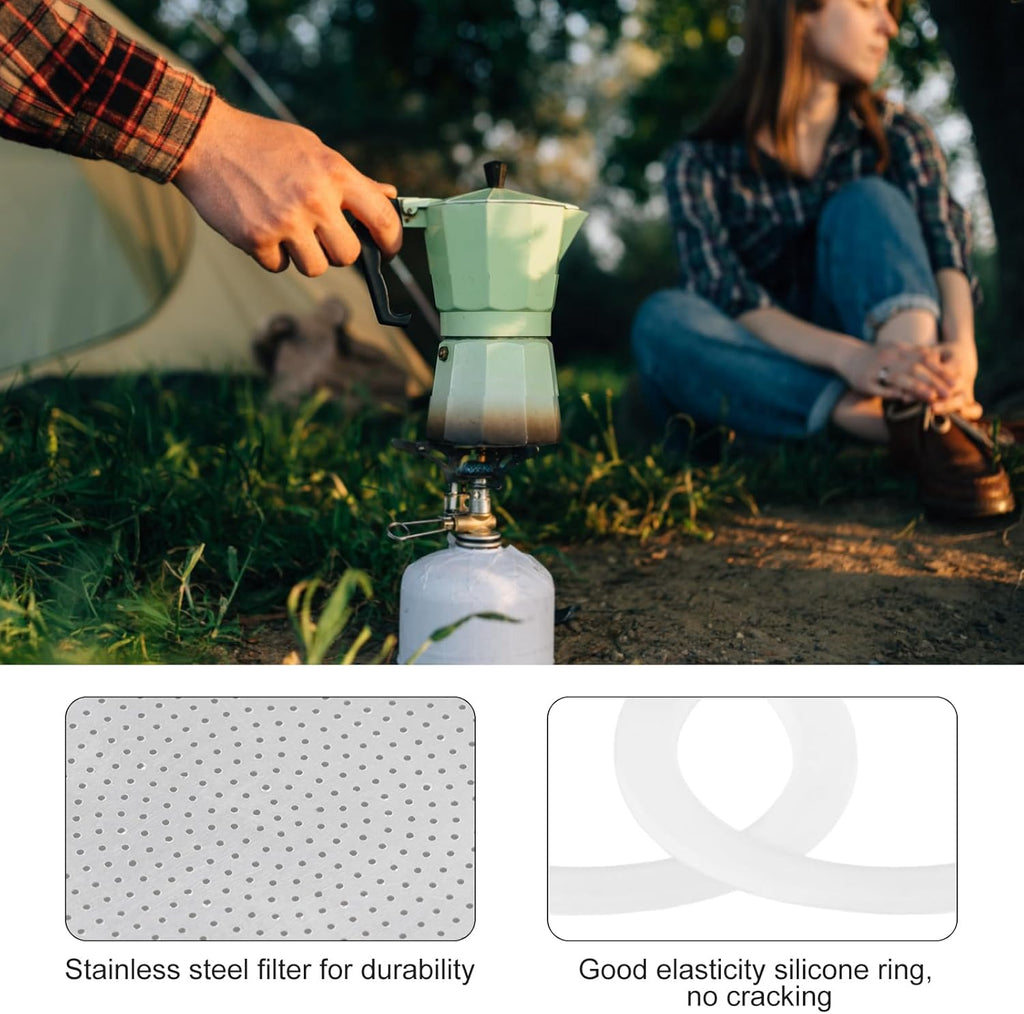 2/3/6/9/12 Cup Gasket & Filter For Stovetop Espresso Coffee Makers, Rubber Seal For Stove Top Coffee Maker Moka Pot, Silicone Gasket Seals, Espresso Machine Replacement Parts(2 cup)