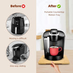 360° Rolling Tray Bamboo Appliance Slider for Kitchen Appliances, Coffee Maker Mat Tray for Countertops Sliding Tray for Coffee Maker Appliances Mat Easily from Under The Cabinet Natural11.6×13.9