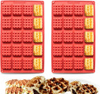 Silicone Waffle Mold Set, 2PCS/Set 20 Cavity Mini Silicone Waffle Mold Waffle Making Mold, Non-stick Cake Cookie Chocolate Making Mold for Baking