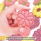 8 Pcs Flower Cookie Cutters Set Baking Molds 3D Flower Press type Cookie Cutter for Baking, Fondant, Cheese, and Pastries