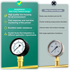 0-30PSI Well Pump Pressure Gauge 2" Dial Size, 1/4" NPT Lower Mount, 3-2-3% Accuracy, for Tube, Water Pump, Gas, Liquid, Pressure Test