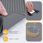 Silicone Coffee Mat with Raised Edges, 24'' x 16'' Bar Mat for Countertops, Fits Under Coffee Maker, Espresso Machine, Dish Drying Mat, Gray