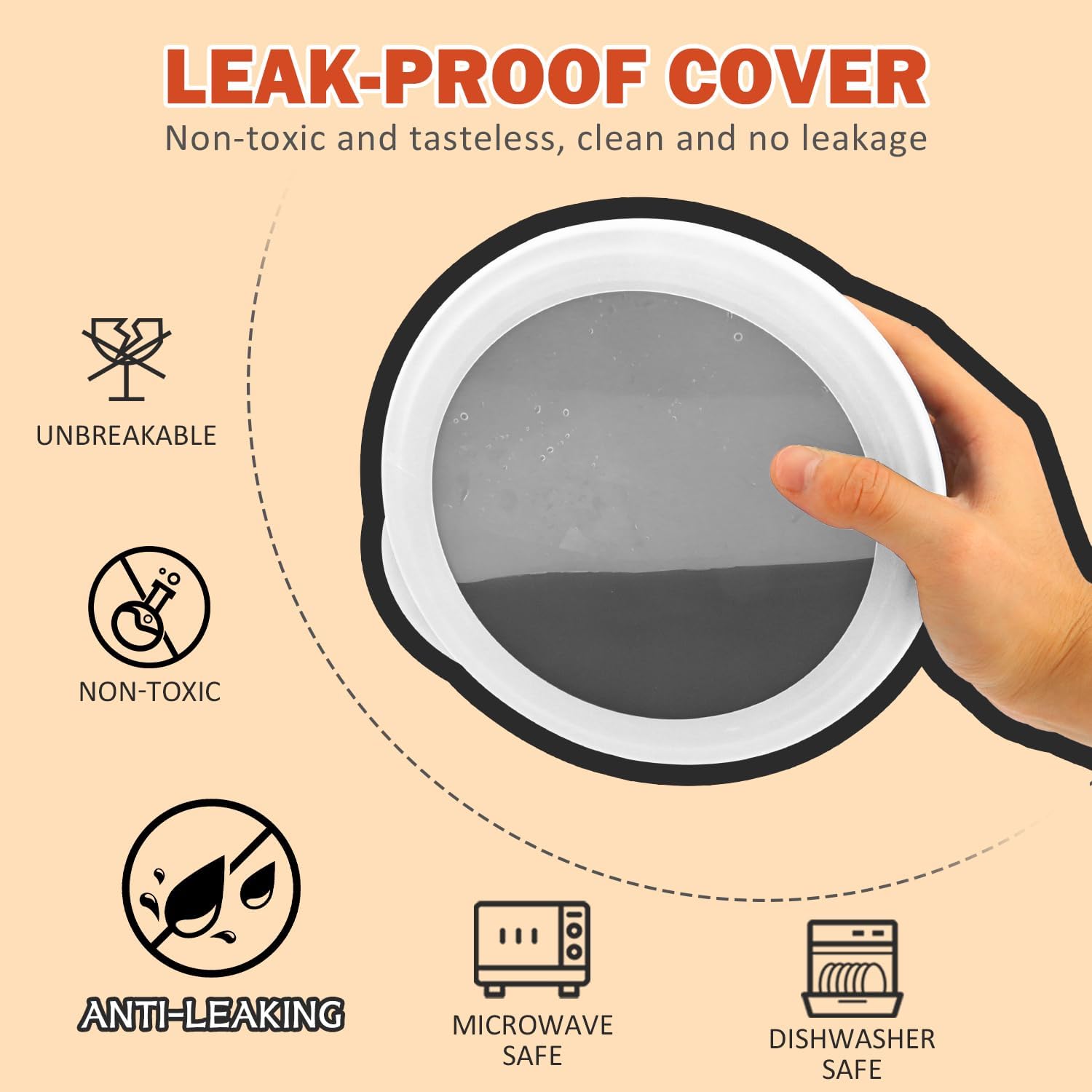 alternative plastic bowl set with lids,unbreakable wheat straw bowls 40oz suitable for indoors and outdoors,overnight foods container with cover. White