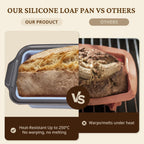 BRONYPRO 9x5 Inch Non-Stick Bread Loaf Pan,Non-Toxic Silicone Baking Mold For Homemade Bread,Heavy-Duty Steel Frame,Dishwasher Safe-Blue