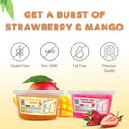 Fanale Strawberry Mango Popping Boba Pearls, Vegan, Non GMO, Gluten Free, Fat Free, Perfect for Bubble Tea, Smoothies, Ice Cream, Desserts, and Beverage 2 lb (1 lb X 2).