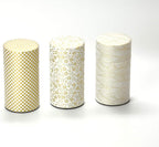 Japanese Pokkan Coffee Spice Tea Tin Canister Washi Paper Storage with Lid 7.05 oz Capacity (Kenran Hana)