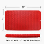 Silicone Dish Drying Mat for Multiple Usage,Easy clean,Eco-friendly,Heat-resistant Silicone Mat for Kitchen Counter or Sink,Refrigerator or Drawer Liner Red 4XL 32 inches x 18 inches