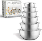 COOK WITH COLOR Stainless Steel Mixing Bowls Set - Nesting Bowls, 6 Pieces, Silver