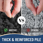 Arotive Luxury Chenille Bathroom Rug Mat, Extra Soft Thick Absorbent Shaggy Bath Rugs, Non-Slip Machine Wash Dry, Plush Bath Mats for Bathroom, Shower and Tub, 70x24, Dark Grey