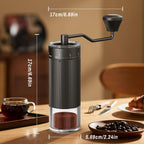 Portable Manual Coffee Grinder with with CNC Stainless Steel Conical Burr 40 Adjustable Settings,Hand Coffee Bean Mill with 30g Capacity & Crank for Travel Camping Office Home