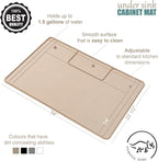The Original Under Sink Mat - Silicone Waterproof mat, Adjustable, Easy to Clean, Kitchen cabinet liner, Disinfection Surface - 34" x 22" or smaller (Beige, 31" x 22")