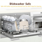 Huogary 5-in-1 Detachable Milk Frother Electric Milk Frother and Steamer Automatic Milk Foamer Frother Hot and Cold Foam Hot Chocolate Maker with Dishwasher Safe (Beige)