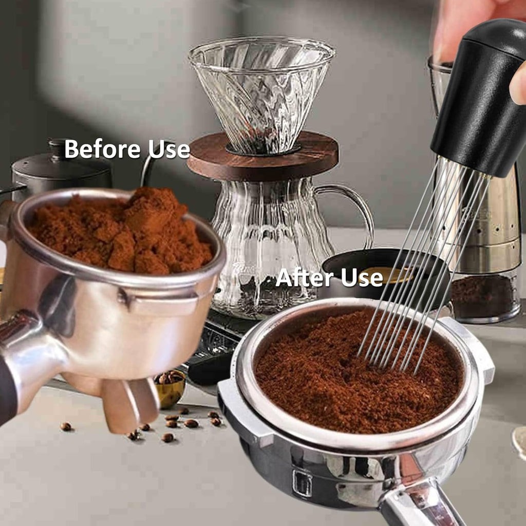 WDT tool, Espresso Distribution Tools, 12 x 0.35mm 304 Stainless Steel Needles Distributor, Espresso Coffee Stirrer for Barista