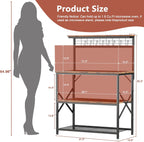 Furologee Kitchen Bakers Rack with Hutch,Coffee Stand with Storage 4 Tiers,Coffee Bar Station with a 31.5 Inch Larger Desktop and 8 S Hooks,Kitchen Microwave Rack for Spices,Pots,Rustic Brown