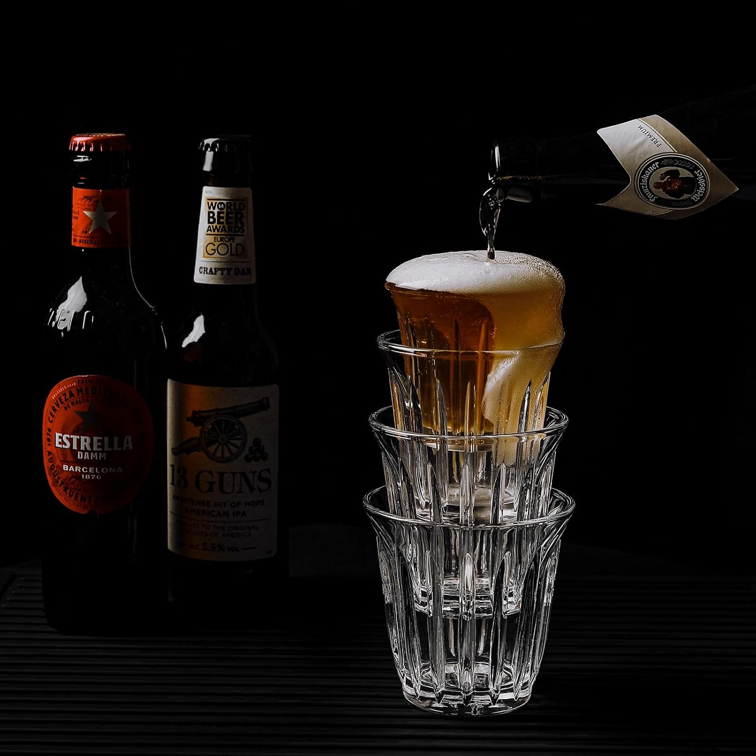 MHW-3BOMBER Shot Glasses Set of 6 Small Glass Cups 3OZ Latte Glasses for Espresso, Whiskey, Vodka, Spirits & Liquors G6190-0S