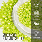 Christmas Green Pearl Sprinkles, Edible Candy Sugar Pearls, 150g/5.29oz, Mix Size, Cake Decorations & Cupcake Toppers, Wedding Party, Easter, Valentine's Day, Christmas Supplies
