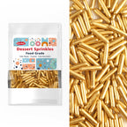 Gold Sprinkles, Metallic Rods Candy, Gold Rods Sugar For Baking, Donuts, Cakes, Cupcakes, Cookies, Wedding Party, Holiday, 150g/5.29oz