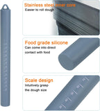 HARFINGTON 2pcs Silicone Rolling Pin 10" Stainless Silicone Surface Non-Stick Stainless Steel Inner Core Dough Roller Kitchen Roller for Baking Pastry Pizza Fondant Bread, Blue,Green