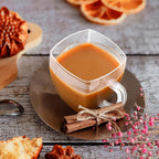 Amyhill 100 Pcs Disposable Tea Cups Mini Plastic Tea Cup Bulk with Handle Hard Plastic Coffee Mug Disposable Square Espresso Mug for Party Catering (Transparent)