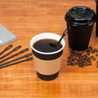 Restaurantware 5.8 Inch Coffee Stirrers 100 Disposable Coffee Stirring Sticks - Unique Keyhole Design For Hot And Cold Drinks Black PS Plastic Plastic Stir Sticks For Coffees and Cocktails