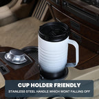 HAUSHOF 24 oz Travel Mug with Handle, Stainless Steel Vacuum Insulated Coffee Travel Mug, Double Wall Travel Mugs with Leakproof Lid, BPA Free