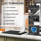 Dish Drying Mat for Kitchen Counter | Coffee Bar Mat for Countertops | Heat Resistant Drainer Mat with Non-slip Rubber Backed | Hide Stain Kitchen Absorbent Draining Mat | Black 16"x20"