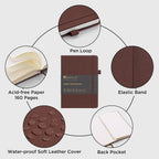 &And Per Se Lined Journal Notebook, 160 Pages, A5 5.7 x 8 inches College Ruled Thick Paper Notebook Journals for Writing, Hardcover Notebooks for Women Men Office School (1 Pack, Chocolate)