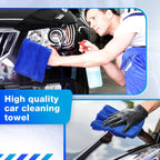 Nuenen Microfiber Cleaning Cloths for Cars 16 x 16 Inch Ultra Absorbent Car Towels Drying Reusable Cleaning Supplies House Kitchen Window Microfiber Towel(Blue,60 Count)