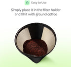 GoodCups 2-Pack Reusable #4 Cone Coffee Filters for Cuisinart 10–14 Cup Brewers (DCC-3200, DCC-1200, DCC-3400) & Ninja Coffee Makers, Stainless Steel Mesh, Permanent, Dishwasher-Safe