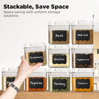 Shazo 9 PC Airtight Food Storage Containers - BPA Free Clear Plastic Snack & Spice Containers with Easy Lock Lids - Kitchen and Pantry Organization for Herbs, Coffee, Tea - 0.5L / 2.1 Cups