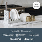 Dorai Home Collapsible Dish Drying Rack and Stone Dish Pad – Large Foldable Drying Rack with Instant - Dry Stone Mat – Space-Saving Drainer for Kitchen Counter - 24.6" x 16.5", Sand