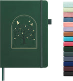 &And Per Se Lined Journal Notebook for Women&Men with Pattern, 160 Pages 100GSM Thick Paper, A5 Hardcover Journals for Writing(Dark Green)