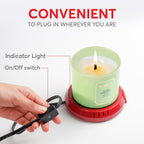 Large Candle Warmer Plate Safely Releases Scents Without a Flame - Used as Candle Jar & Coffee Warmer for Home & Office, 1 Pack, Red
