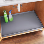 FLATO Waterproof Under Sink Mat 31" x 19" Shelf Liner for Kitchen and Bathroom, Cabinet Protector, Organizers and Storage, Flexible Silicone Drip Tray