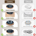 Wood Coasters Set of 8 with Holder, Cewiru Cup Mat for Drinks, Absorbent Coasters with Felt Insert for Coffee Table Protection, Modern Style Home Dining Table Decor, 4.3" Black