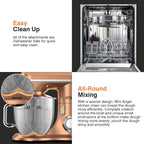 Mini Angel Stand Mixer,10-Speed 5QT Kitchen Electric Mixer,Tilt-Head Food Mixer with Dough Hook, Wire Whisk, Flat Beater, Stainless Steel Bowl (Champagne)