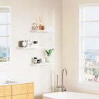 Floating Shelves for Wall, White Wood WallShelf Set of 3, 16" Wall Mounted Floating Shelf for Kitchen, Living Room, Bedroom, Bathroom Storage, Book Shelf for Walls Home Decor, Frame Display