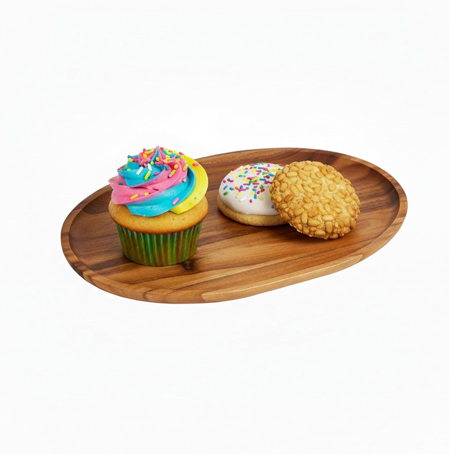 Woodard & Charles Medium Acacia Oval Tray, 8" W x 12L