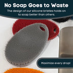 Silicone Sponge Dish Scrubber - Food Grade and Housecleaning - BPA Free Silicone Kitchen Scrubber [5 Pack Ovals Winter]