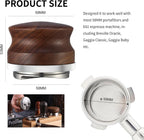 58mm Coffee Distributor, Espresso Distribution Tool, Adjustable Depth Espresso Tamper Leveler with Walnut Wood Handle Fits for 58mm Breville Gaggia E61 Portafilter