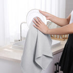 Homaxy 100% Cotton Waffle Weave Kitchen Dish Towels, Ultra Soft Absorbent Quick Drying Cleaning Towel, 13 x 28 Inches, 6-Pack, Light Gray