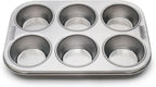 Fox Run 4867 Muffin Pan, 6 Cup, Stainless Steel