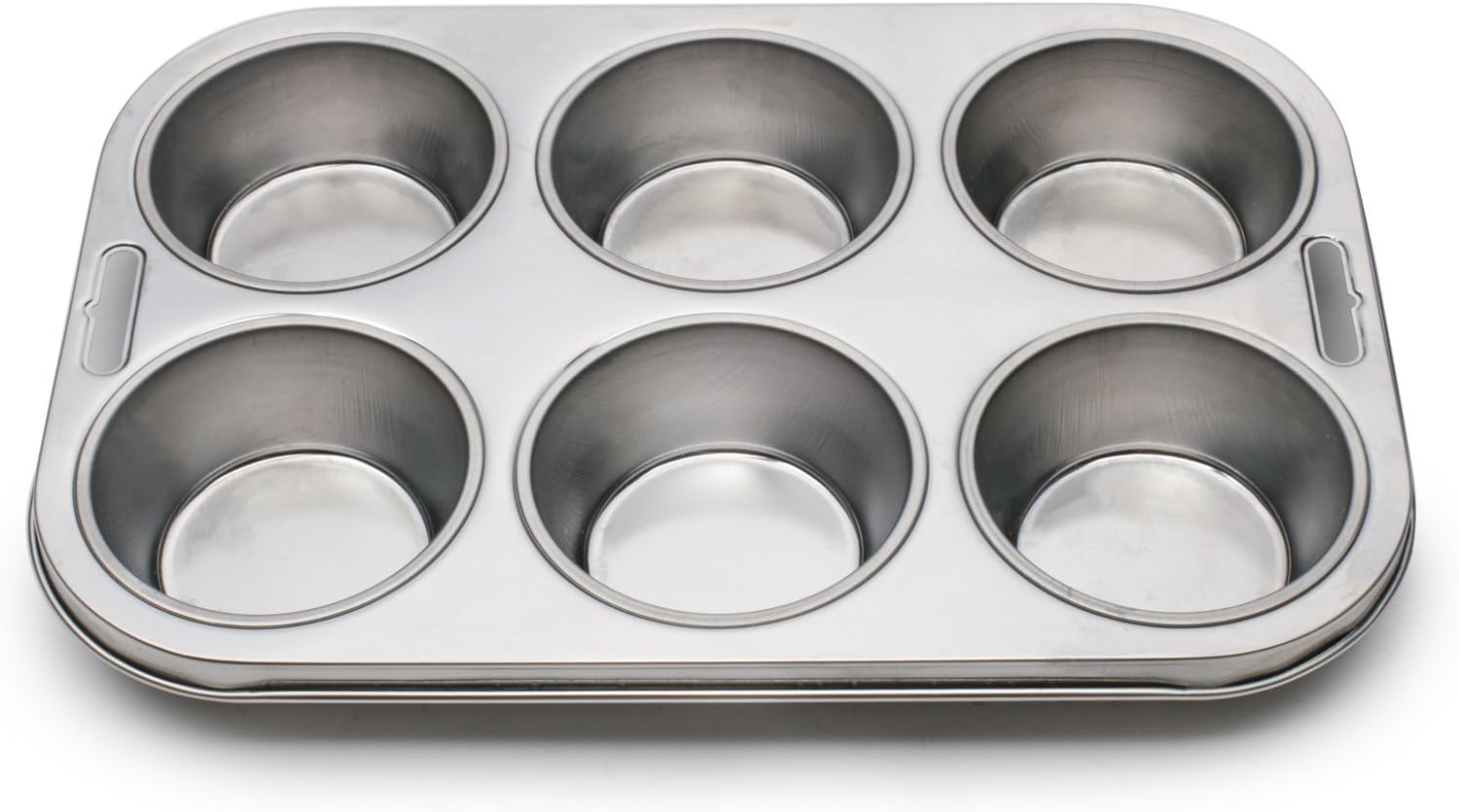 Fox Run 4867 Muffin Pan, 6 Cup, Stainless Steel