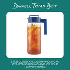 Takeya Airtight Pitcher - Everyday-Use for Iced Tea & More - Clear with Lid - Lightweight Kitchen Essential - Spill-Proof & Durable Kitchenware - 2 Quart, Raspberry