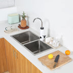 Silicone Kitchen Sink Organizer Tray for Multiple Usage,Eco-Friendly Sponges Holder for Kitchen Bathroom Counter or Sink,Dish Soap Dispenser,Scrubber,Bottle,Cup (Tapioca, 10"×5.3")