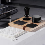 IKAPE 58MM Espresso Tamper Kit 5 IN 1, Espresso Accessories Kit with Semi-Transparent Coffee Tamper, Distributor, Tamper Base, Cleaning Towel, Essential for Baristas