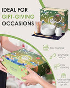 Matcha Whisk Set, Ceramic Matcha Set Includes Bowl with Spout, Whisk and Holder, Bamboo Scoop, Sifter and Tea Towel - 6 Pcs Matcha Kit Gift for Matcha Lovers (White)
