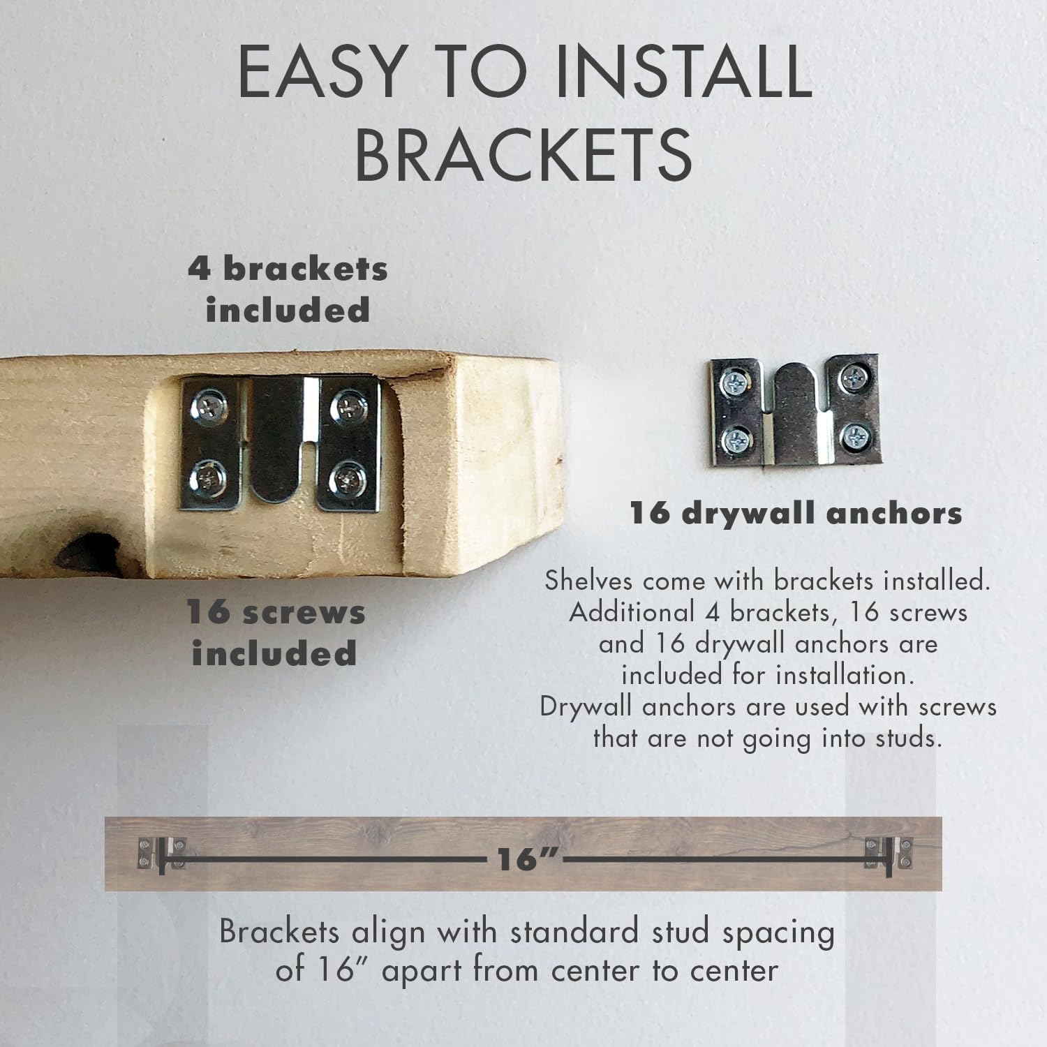 Urban Legacy Reclaimed Barnwood Planks | Floating Shelves for Wall w/Flush Mount Shelf Bracket Set Included | Set of 2 (Natural, 40"x 4.5"x 2")