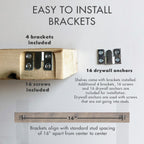 Urban Legacy Reclaimed Barnwood Planks | Floating Shelves for Wall w/Flush Mount Shelf Bracket Set Included | Set of 2 (Natural, 48" x 4.5" x 2")