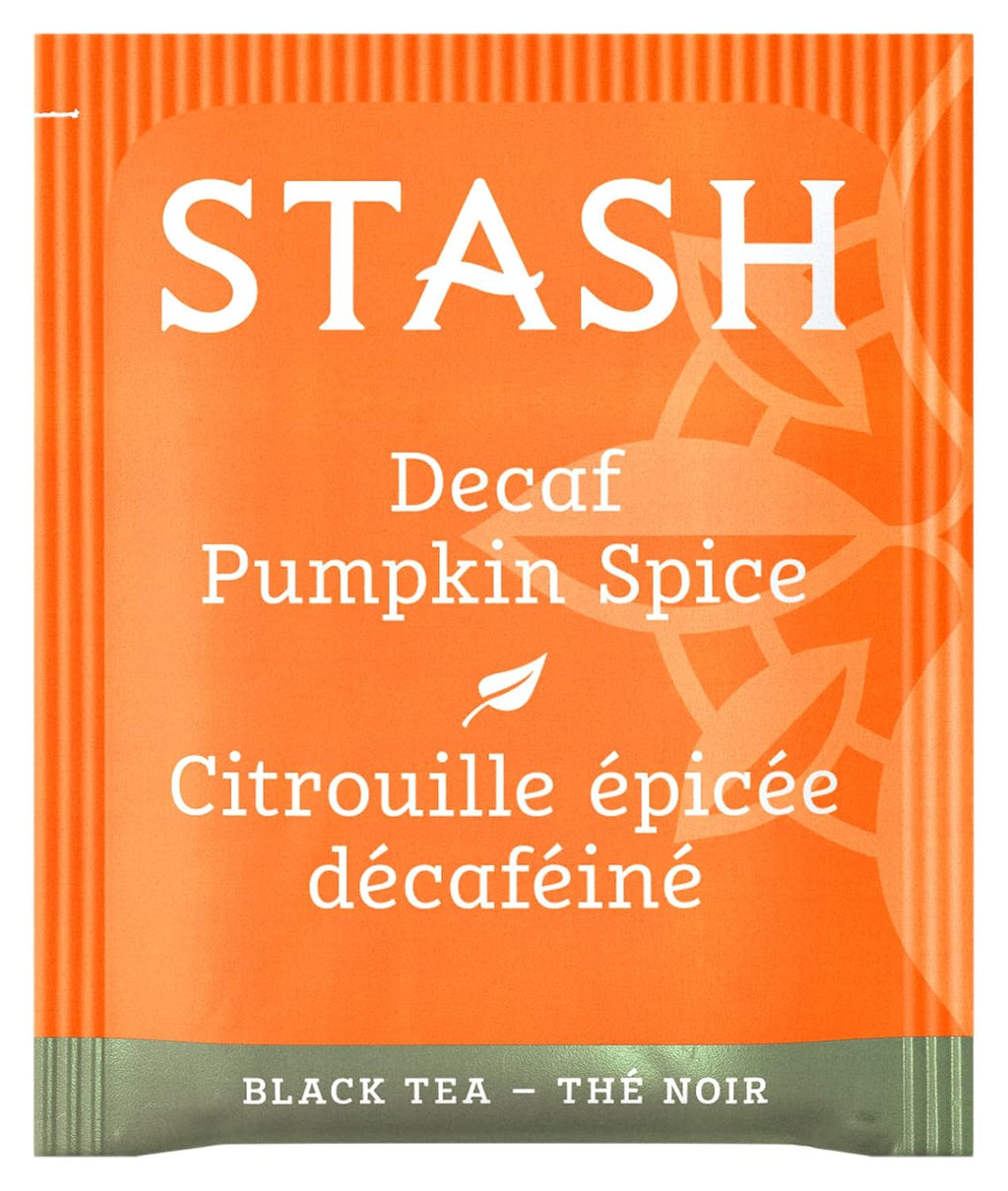 Stash Tea Decaf Pumpkin Spice Black Tea - Decaf, Non-GMO Project Verified Premium Tea with No Artificial Ingredients, 18 Count (Pack of 6) - 108 Bags Total